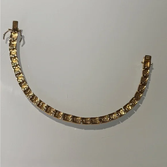 Gold plated 925 Silver Tennis Bracelet - Picture 6 of 9